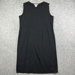 Exclusively Misook Dress Womens XL Black Shift Heavy Knit Classic Midi Minimal